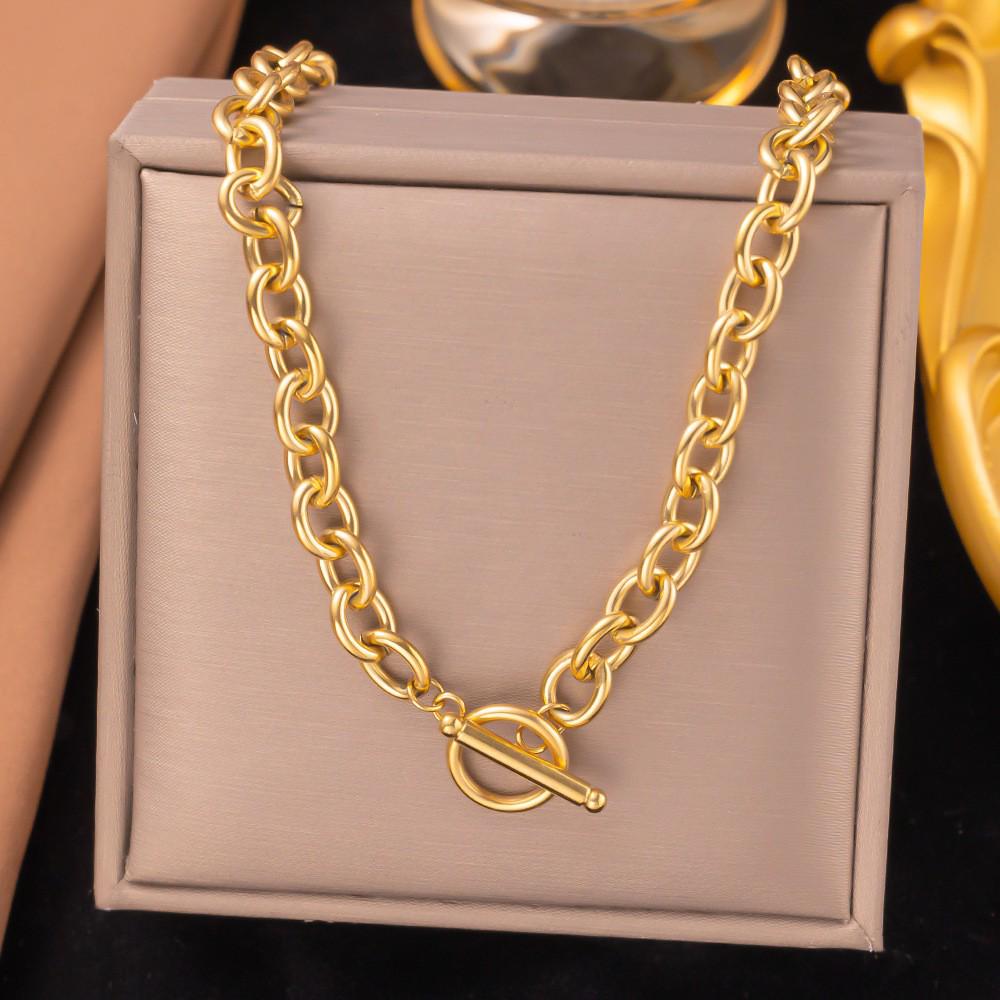 European-American Fashion Three-Layer Flat Snake Chain Layered Necklace for Women - Metal Cross Clavicle Chain