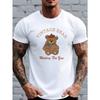 European Size Vintage-Style Bear Graphic Men'S Print T-Shirt, a Perfect Gift for Friends, Suitable for Casual Wear In All Seasons,Especially In Summer