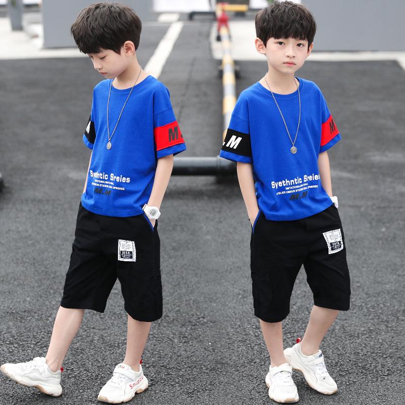 Sommar 2025 Pojkar Koreansk Stil Casual Sport Tvådelad Kostym
