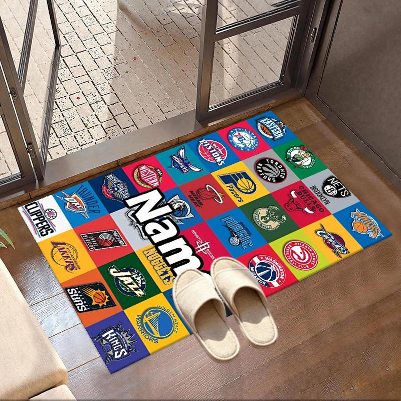 Custom Name Personalized Basketball Print Carpet, Versatile Home Decor Rug, for Playroom, Apartment, Balcony, Entryway, Hallway Gift