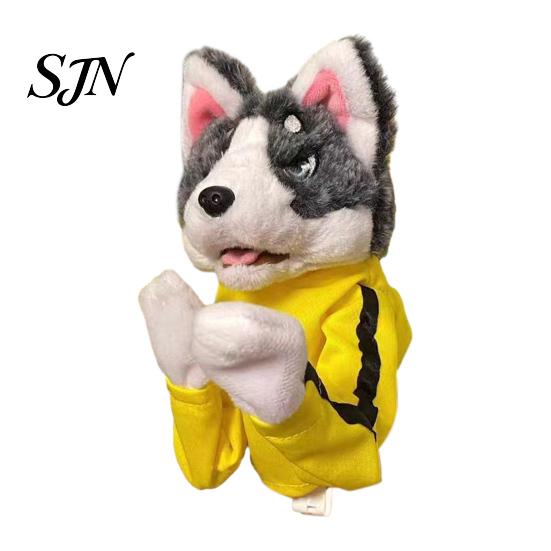 Safe Chewing Toys for Puppies Boxing Husky Hand Puppet, Animal Fighting Glove Toy with Sound Sounding Plush Pets Effects, Puppets Kung Fu
