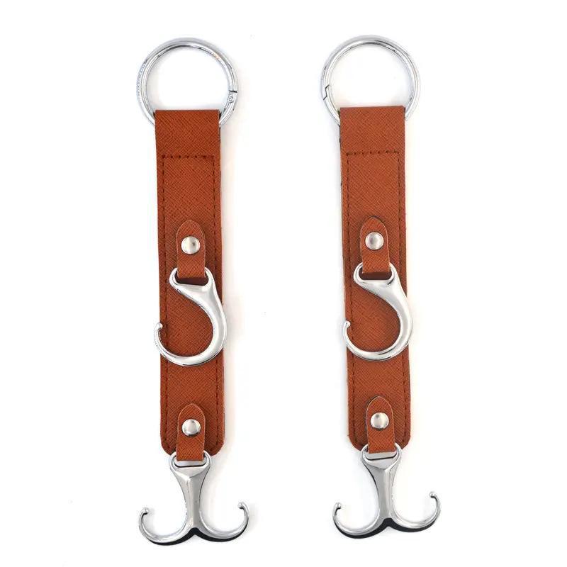 Car Leather Rear Seat Garbage Bag Hook - Large Load-Bearing Capacity Metal Hook for Storage.
