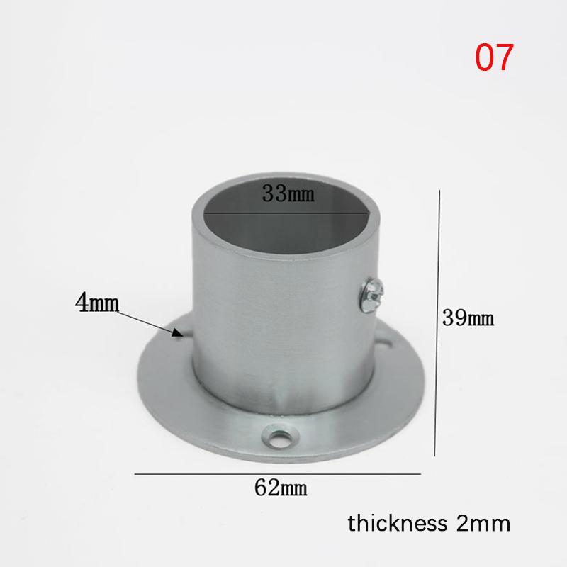 Stainless Steel Flange Seat For Wardrobe Curtain Cloth Rod Seat Round Tube Seats Bracket Household Furniture Hardware Towel Tube Holder