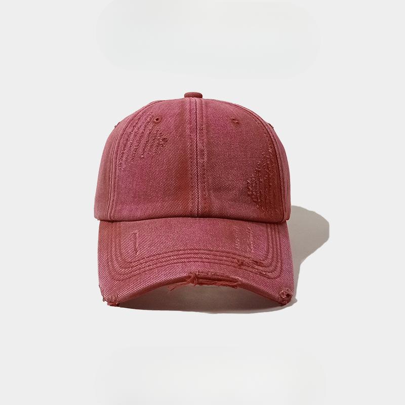 Retro Alte zerrissene schwarze Baseballkappe für Männer und Frauen Frühling und Sommer Trend Straßenpersönlichkeit Weiches Oberteil Baseballkappe Vielseitig