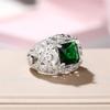 Huitan Elegant Lady's Rings for Wedding Anniversary Party Full Bling Iced Out Green CZ Rings  Color Mom's Gift New Jewelry