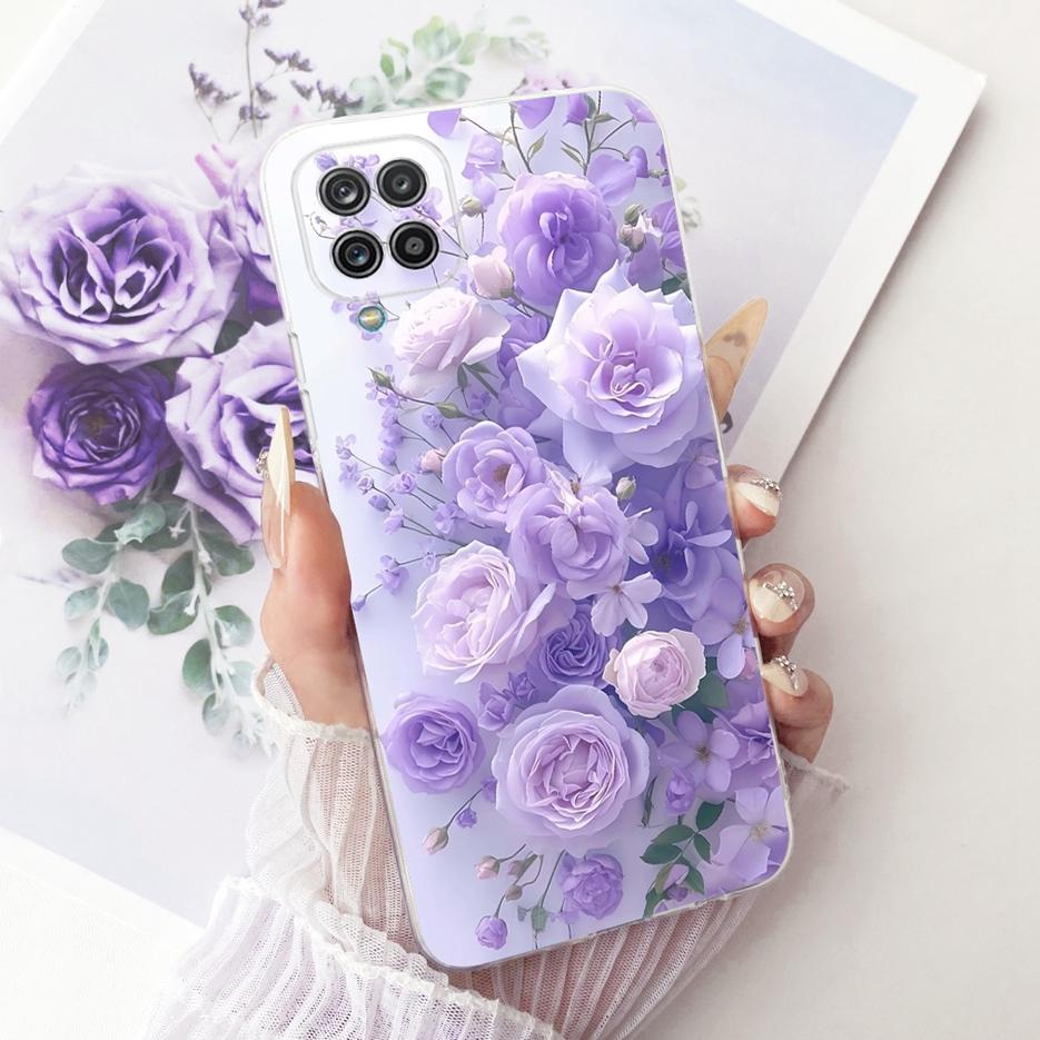 For Samsung Galaxy A12 Case F12 M12 Colorful Flowers Painted Cover Soft Slim Phone Case For Samsung A12 M 12 Galaxy M12 F12 Bags