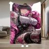 Anime Girl-Themed Pattern Flannel Printed Blanket Suitable For All Seasons Suitable For Living Room Office Sofa And Travel