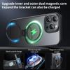 KEYSION Transparente matte Hülle für MagSafe für iPhone 16 Pro Max 360 ° drehbarer magnetischer Ringständer Stoßfeste Telefonrückseite