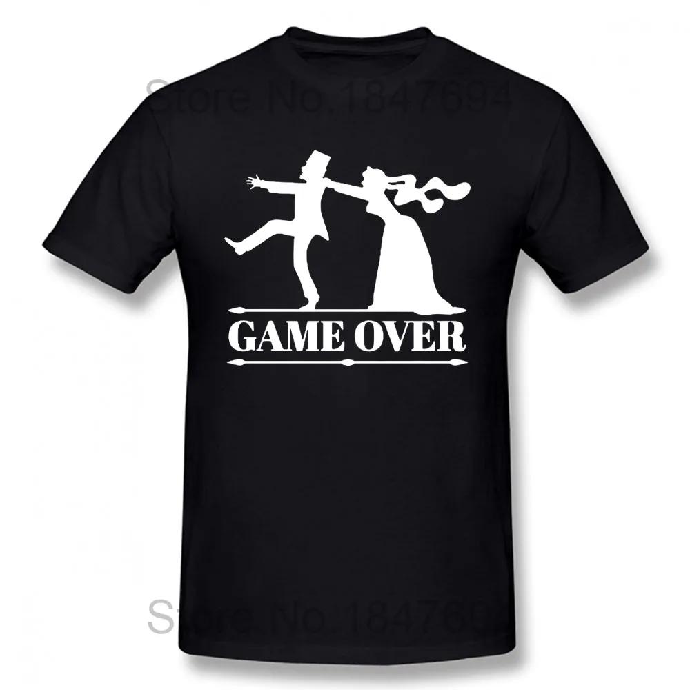 T-shirt humoristique Game Over Bride Groom Bachelor Party pour homme, vêtement à manches courtes