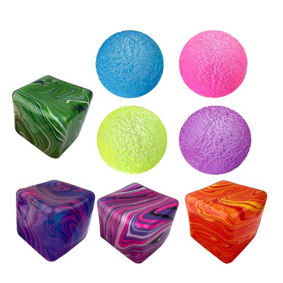 Decompression Flow Texture Cube Toy Anxiety Relief Stress Cube Squeeze Sensory Toy Slow Rising Office Workers Relaxation TPR Stress