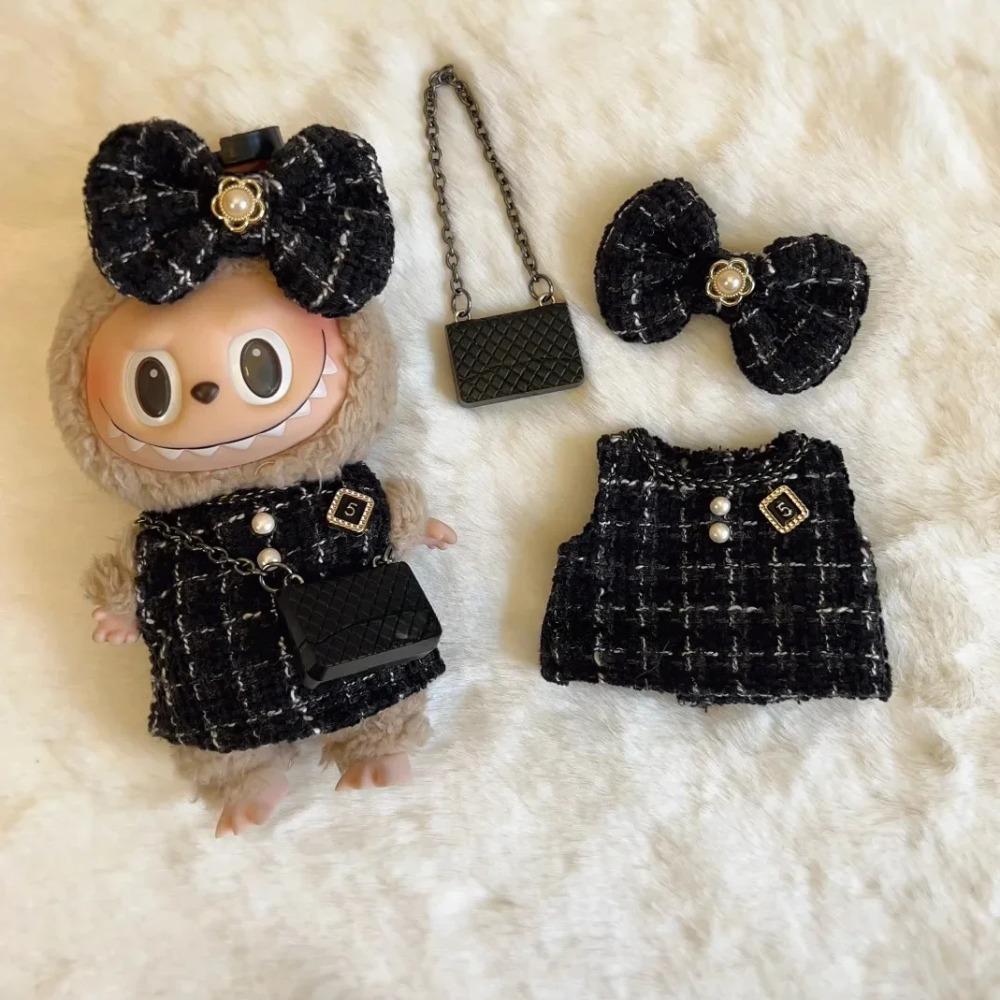 Cute Labubu Doll Clothes Outfit Accessories Classic Dress Set for 17CM V2 Mini Dolls Clothing Girl Kid Gift Labubu Ropa