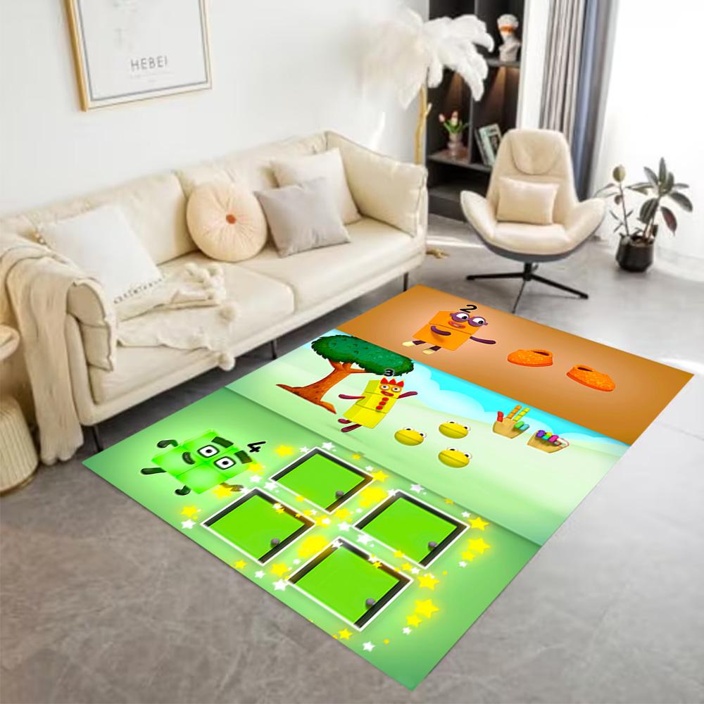 Number Blocks Adventure Area Rug Suitable for Playrooms Decorate Room Living Rooms Study Room Anti-slip Rug Office Home Decor