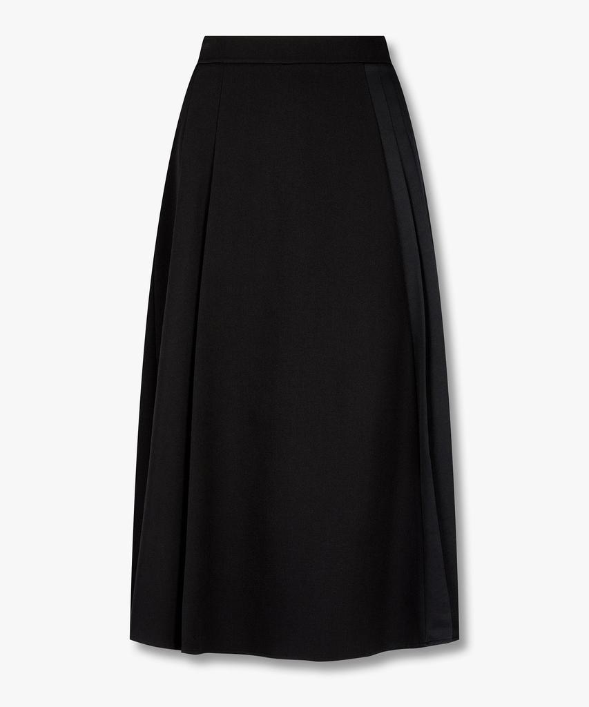 Bobeu Asymmetric Pleated Skirt_Black 7156335003