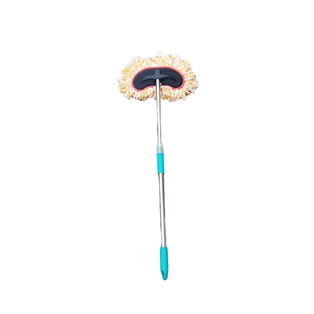 Telescopic Stainless Steel Car Wash Mop & Brush with Long Handle