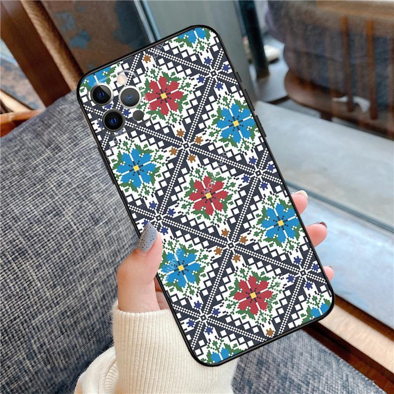 Ukraine Ukrainian Embroidery Phone Case For iPhone 16 15 13 12 11 14 Pro Max 12 13 Mini XR 15 16 Plus 16e Cover Shell