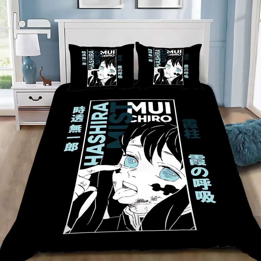 Poszewka na kołdrę poszewka na poduszkę Anime M-Muichiro tokitoS Zestaw pościeli dla dorosłych chłopca dziewczynki Dekoracja sypialni dla dorosłych Prezent Pojedynczy Podwójny