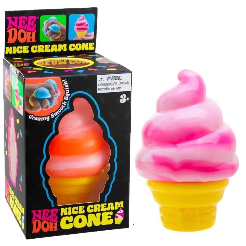 Creamy Squishy Ice Cream Cone Fidget Toys  Playsets Soft Slow Rising Stress Reliever for Family Play Sensory Training Birthday Present