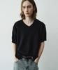 NOIRER Boucle V-Neck Half Knit (Black)