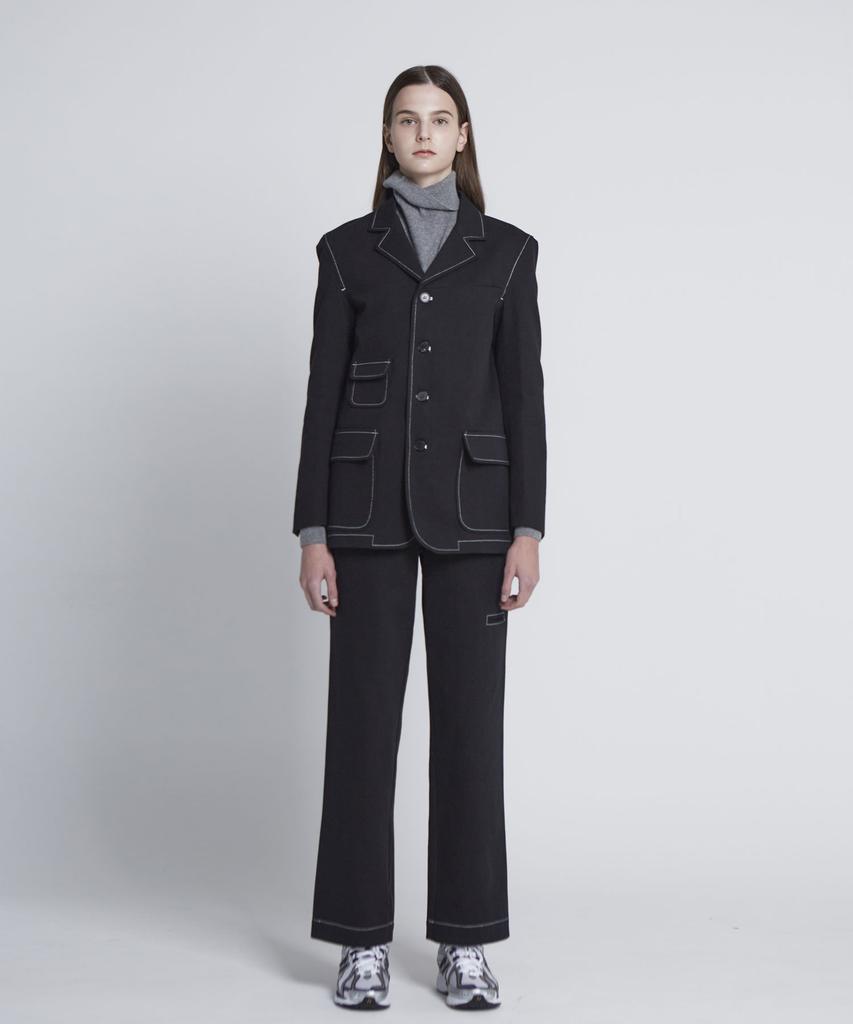 Moseu Stitch Setup Pants_Black