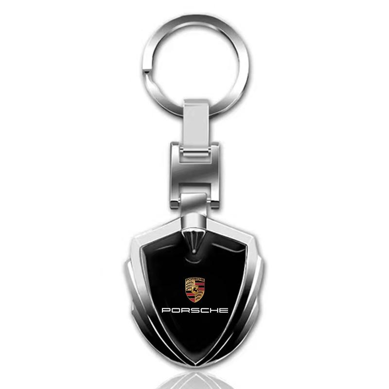 Porte-clés 3D en métal pour le style de voiture, anneau porte-clés, porte-clés, accessoires de style pour voiture pour Porsche Boxster Cayenne Panamera Macan Cayman 911 918 996 917 991