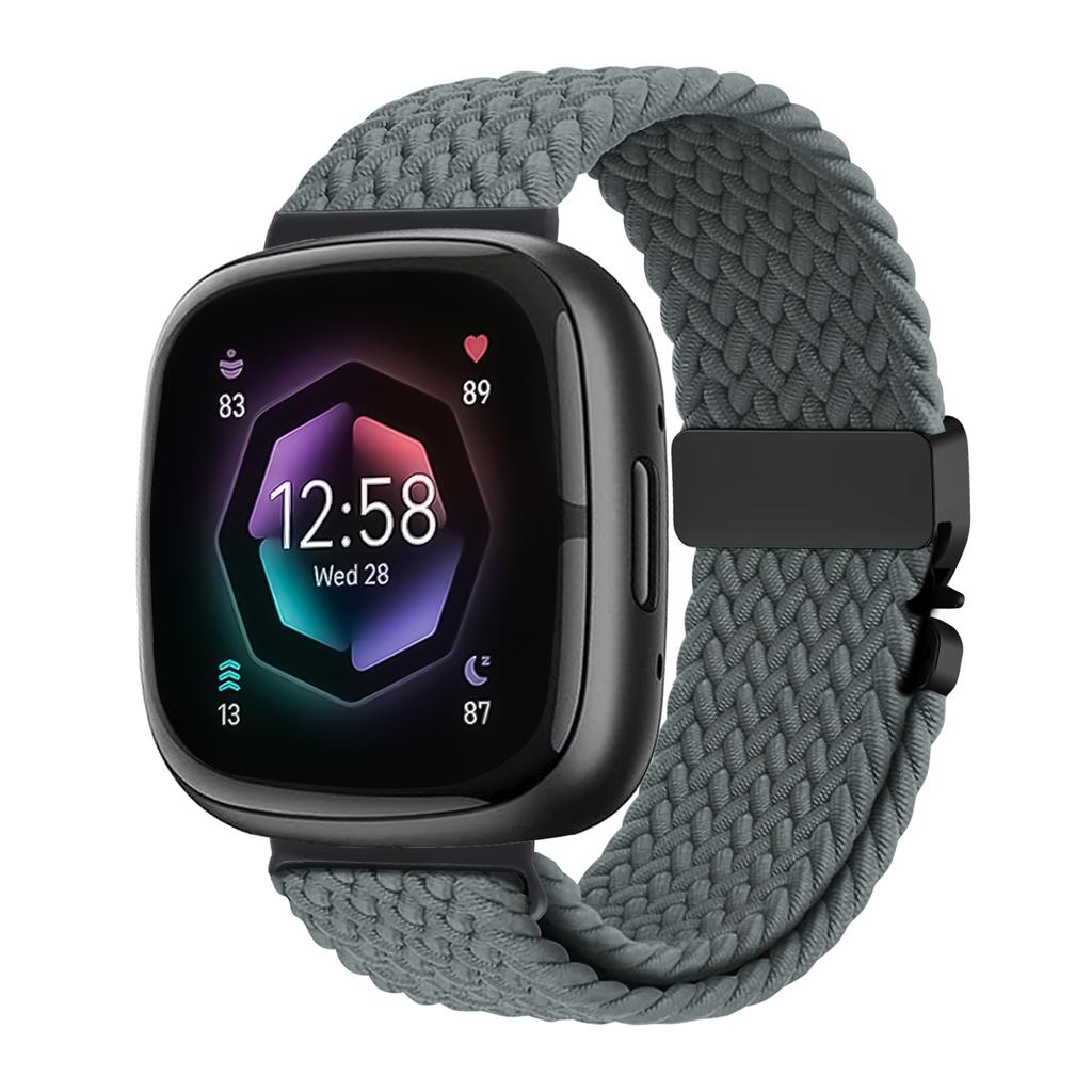 Für Fitbit Versa 4 3 Sense 2 Armband Zubehör Ersatz Sport Nylon Schlaufe Armband correa Fitbit Versa4 Fallschirmschnur Geflochtenes Armband