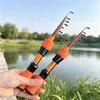 Stylish Orange Portable Telescopic Carbon Fishing Rod with Comfortable EVA Handle for All Water Perfect Gift for Women and Girls