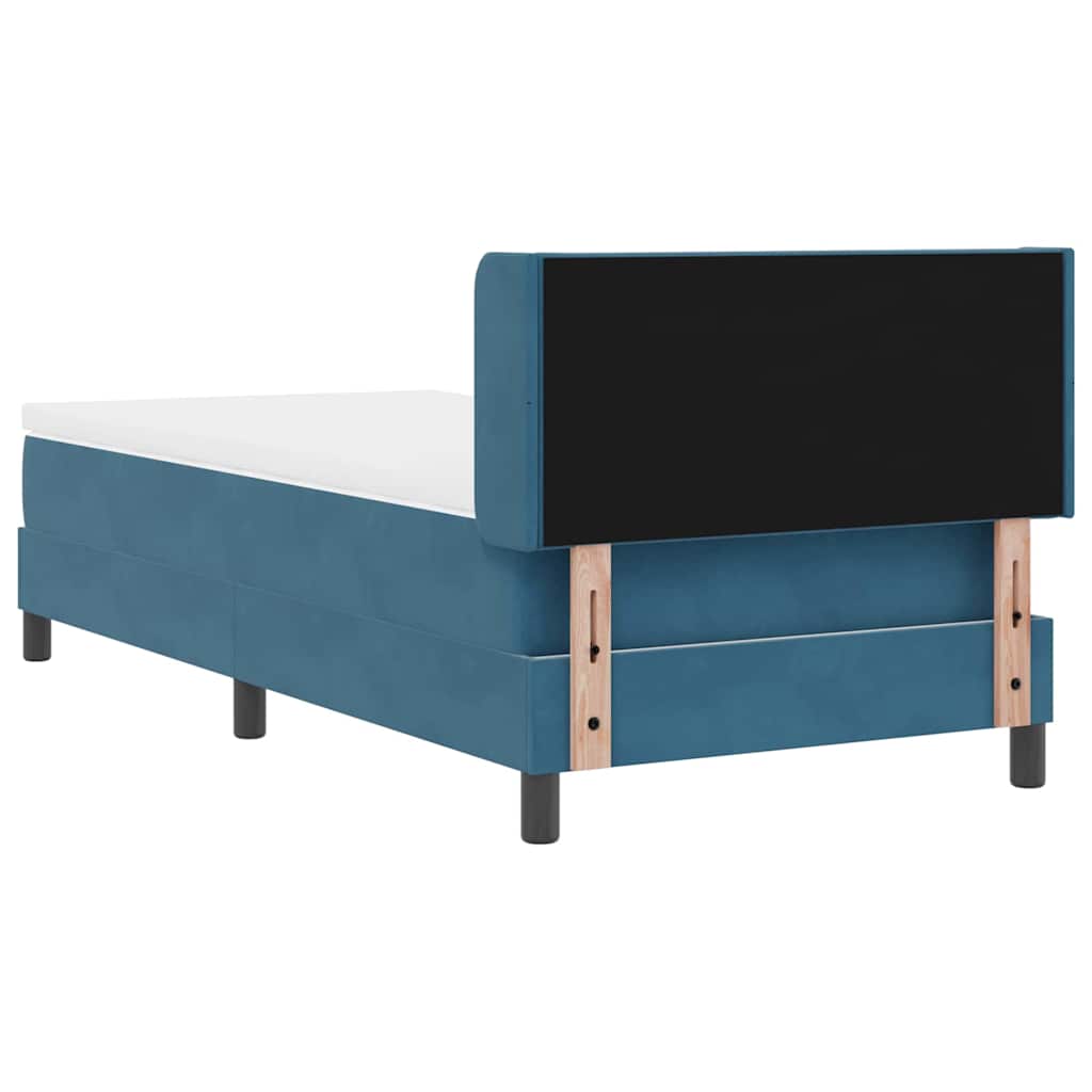 Boxspring Bed with Headboard Dark Blue 200 x 100 cm Velvet