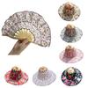Hat for Traveling Adjustable Hat To Handheld Folding Fan Foldable Bamboo Hat and Fan Summer Beach Foldable Hat and Fan