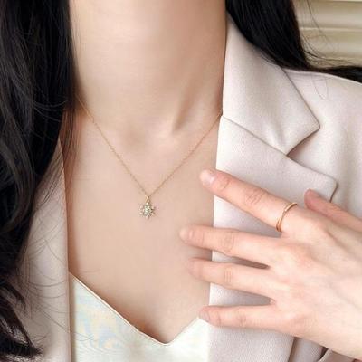 Women's Daily Ice Crystal 925 Silver Necklace