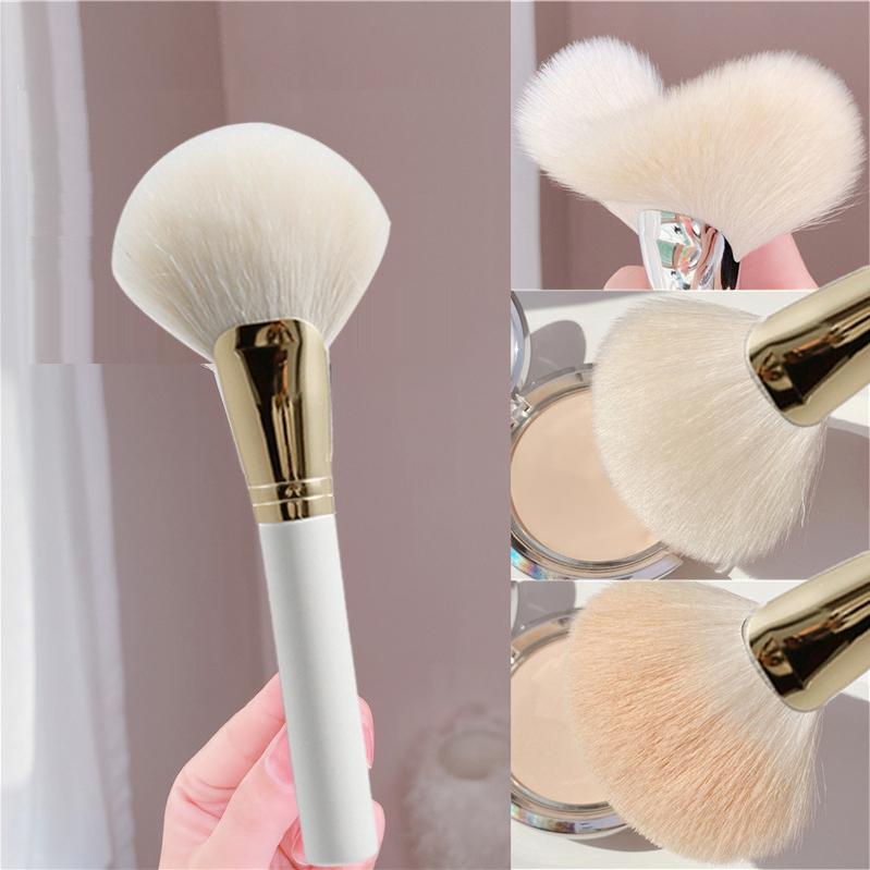 Loose Powder Brush, Side Shadow Brush, Powder Blusher Brush, Portable Wooden Handle, Makeup Brush, Beauty Tool Brush