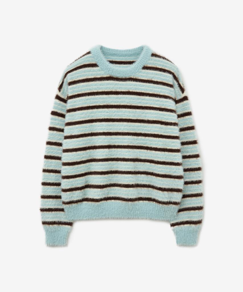 MINAV Hairy Stripe Knit [Sky Blue]