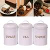 3Pcs Food Storage Containers Iron Jars Cabinet Bottles Organizers Kitchen Canisters for Home
