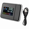Digital LED Weather Forecast Projector Calendar Humidity Display Alarm Clock(Black)