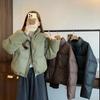 New Fashion Stand Collar Short Cotton-padded Jacket Women Draw Rope Warm Jacket Cotton-padded Jacket Women's Coat