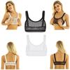 Women Fishnet Spaghetti Shoulder Straps Crop Tank Top Swimwear Top