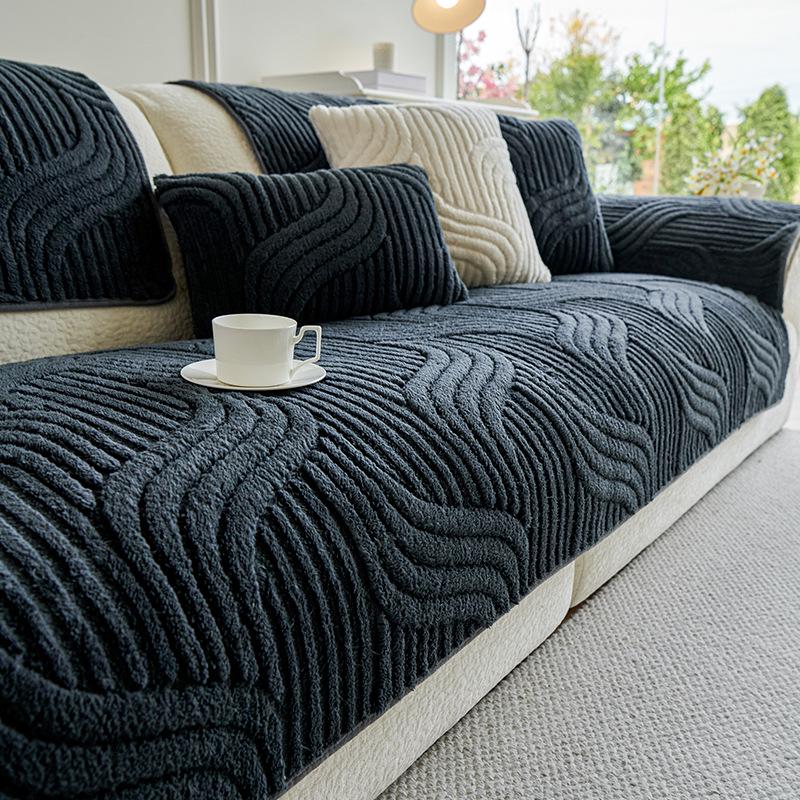 Exclusive Cream-Style Shu Cotton Velvet Plush Sofa Cushion - Autumn/Winter 2025, Thickened Non-Slip Cover