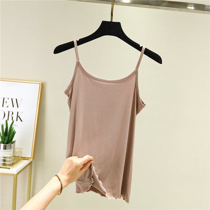 Gilet à bretelles en modal pour femme, haut ample et fin, sexy, été