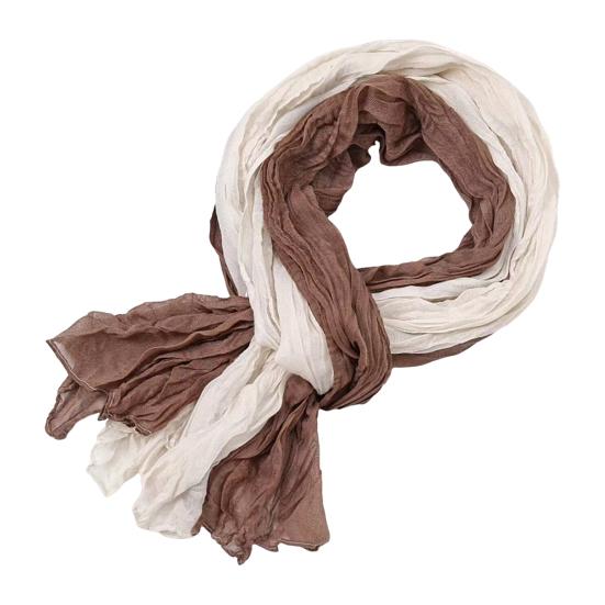 Unisex Shawl Scarf Gradient Color Versatile Wrinkled Long Scarf Autumn Winter Wind-Proof Cold-Resistant Shawl