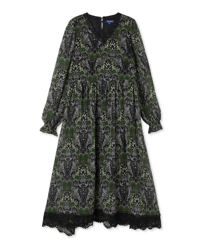 Penfield Pattern Lace Detail Dress Green_Fs2Ws80F