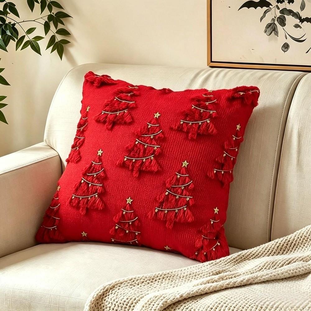 Soft Throw Pillow Cover Xmas Tree Decorative Cushion Cover Plush Cushion Cover  Home Decor