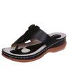 Clip Toe Casual Plus Size Shoes Women Outer Wear Slope Heel Flat Bottom Beach Sandals Slippers Women
