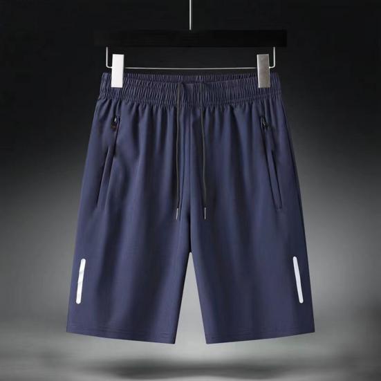 Pánské sportovní šortky Jednobarevné Rovné Elastický Pas Běžné Denní nošení Velká velikost Kapsy na zip Retro Tenká délka ke kolenům Letní šortky Muži Oblečení