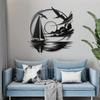 1 pièce Art mural Bateau à voile en métal élégant avec accents de mouettes - Décor nautique moderne, parfait pour les salons et les passionnés de plage, facile à accrocher,