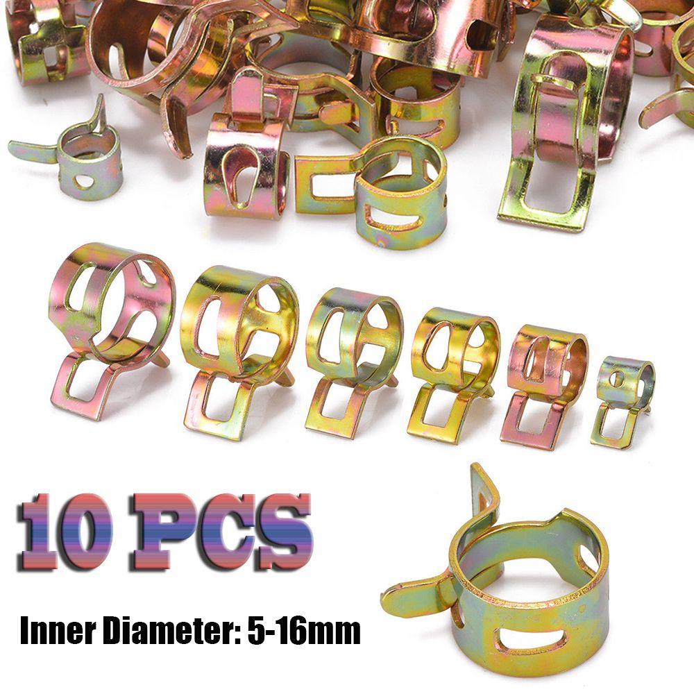 10Pcs Hot 5-16mm Stainless Steel Fastener Tube Clamp Fuel Oil Line Water Hose Pipe Spring Clips