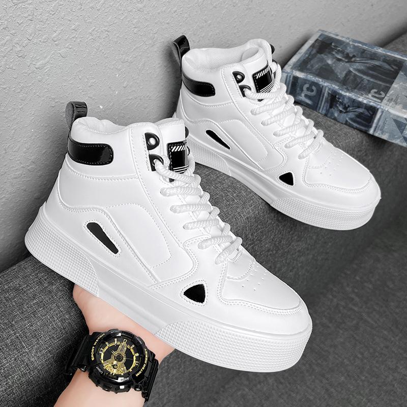 Große Größe 47 High Top Schuhe Herren Freizeitsneaker Bequem Leicht Weiß Sport Laufschuhe Training für Herren Tenis Walking Fitnessschuhe