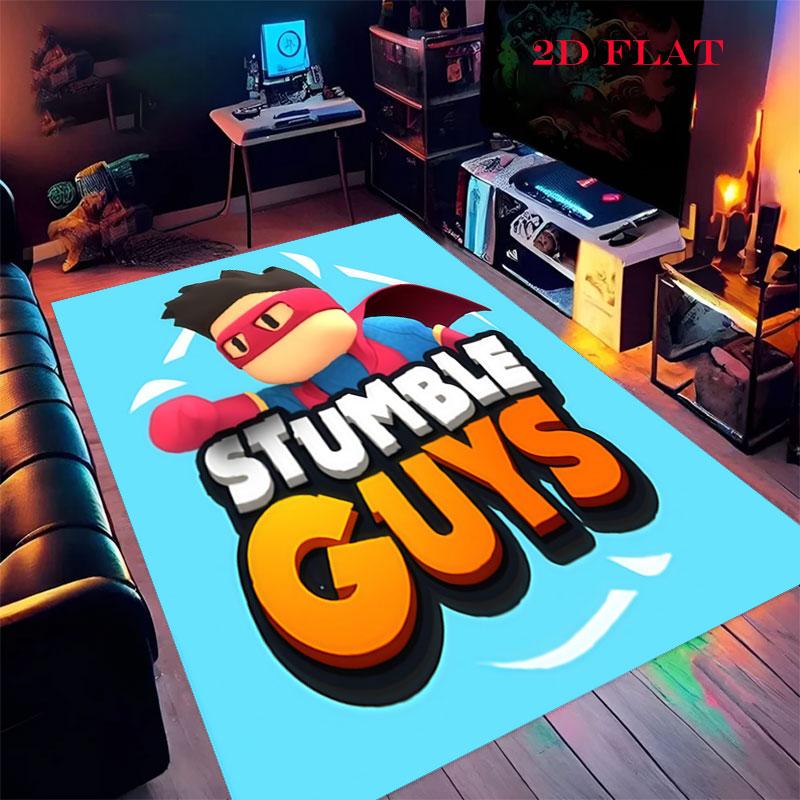 Tapis Stumble Guys Chaos pour Salon Chambre Maison Décoration Canapé, Tapis de Sol Antidérapant pour Enfants