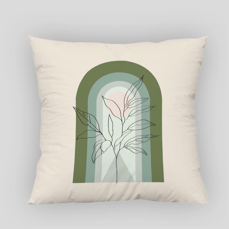 New Custom Modern Green Style Pillowcases Printed Square Pillowcase Home Decorative Zipper Pillow Cover 35X35Cm40X40Cm(One Side)