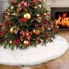 Christmas Tree Skirt White Plush Christmas Tree Mat  Xmas Decorations Faux Fur Blanket for Holiday Party Supplies Ornaments Round 78/90/122/150cm