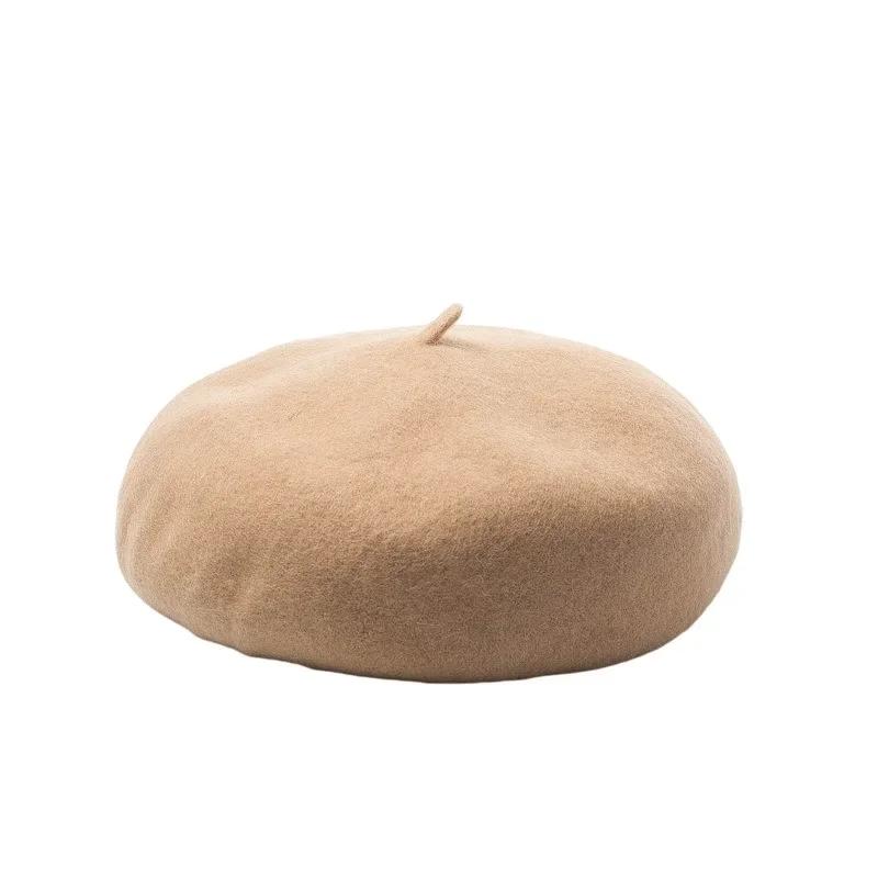 Women Wool Berets French Artist Style Warm Winter Beanie Hat Retro Plain Beret Solid Color Elegant Lady All Matched Autumn Caps