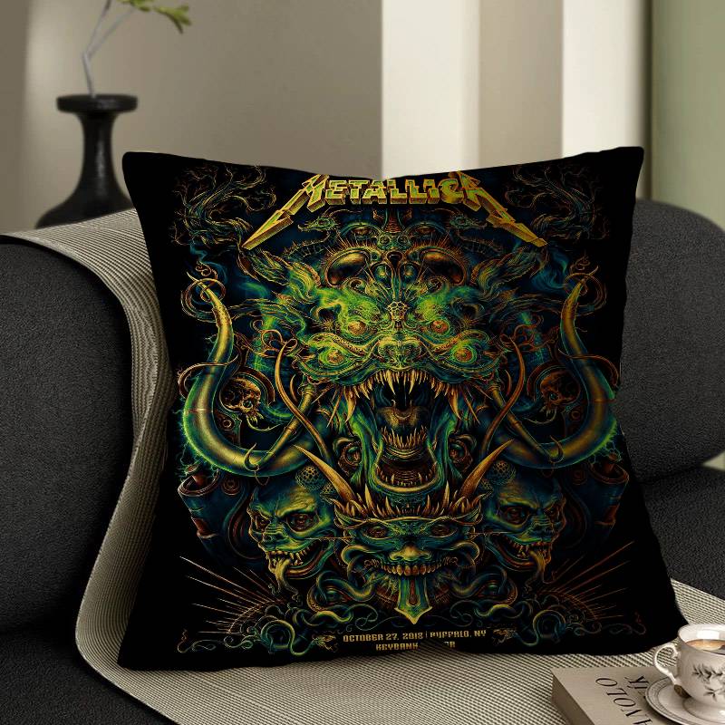 Band M-METALLICA Anime 45*45cm Kuddfodral Örngott Dekor Kuddvar Hem Kuddvar för Soffkudde